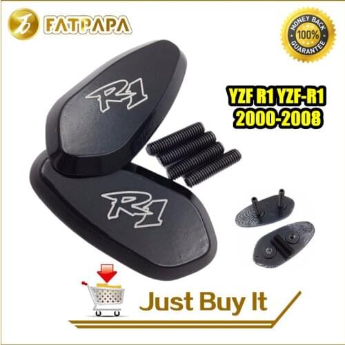 Free shipping motorcycle accessories CNC Aluminium R1 Mirror Base Plates for Yamaha YZF R1 YZF-R1 2000-2008 01 02 03 04 05 06 07