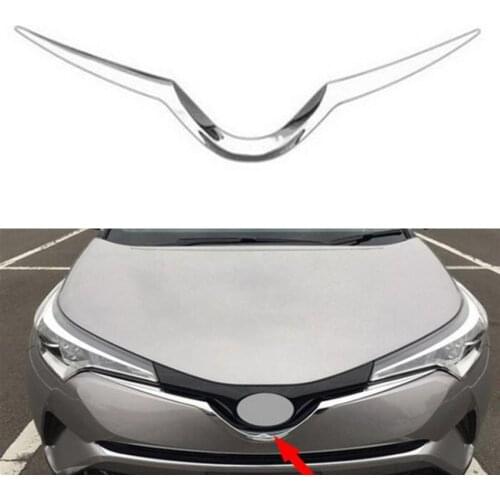 Car Exterior Accessories FOR Toyota C-HR CHR 2016-2018 Chrome ABS Car Front Hood Grille Grill Frame Trim Car-styling