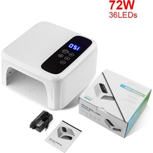 72w Cordless Led Nail Lamp Rechargeable Uv Lamp Nail Dryer Wireless Fast Nail Polish Curling Nail Lights for All Gel Nail Polish