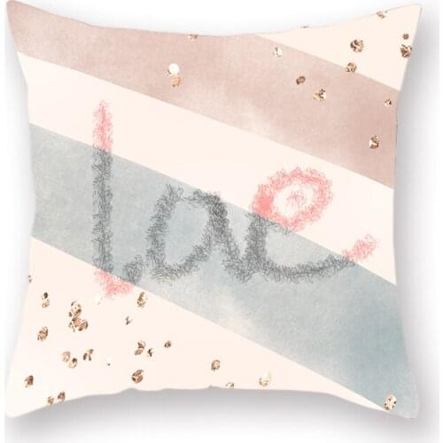 Ink Color Stripe Double-sided Polyester Printed Pillowcase Minimalist Sofa Pink Farmhouse Decorative Cushion Cover