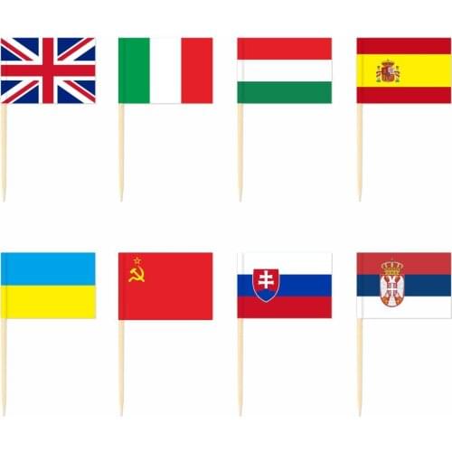 Europe Serbia Spain Toothpick Flag European Union (EU) 3.5X2.5CM Cake Topper Party Cupcake Wedding Lovely Baking
