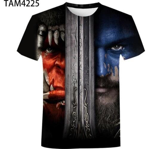 2021 Summer Mens Womens Fashion T-Shirt New Game Anime World of Warcraft 3D Print Cool Childrens Short Sleeve Oversized Top