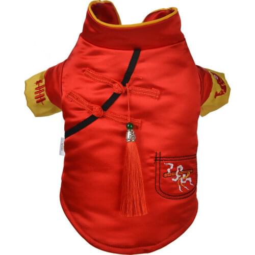 Chinese New Year Dog Clothes Tang Suit Cat Puppy York Yorkie Pomeranian Poodle Bichon Small Dog Costume Pet Outfit Coat Jacket