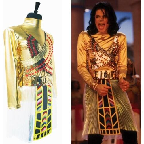 Classic MICHAEL JACKSON MJ Egypt Pharaoh Do You Remember The Time Set Unique Dance Outfit Wigs Halloween Costume Chritmas Show