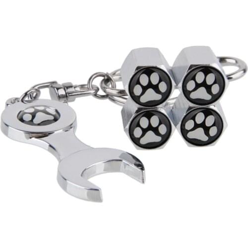 Footprint Logo Wheels Valve Caps & Wrench for Toyota Proda Corolla 2014 Auris Camry Verso Hilux Tundra Volvo Xc90 S60 S80 S40