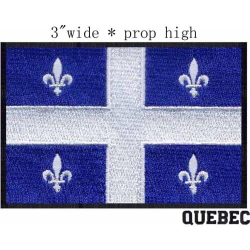 Quebec Flag 3"wide embroidery patch for white flowers/sickle/clothes patches