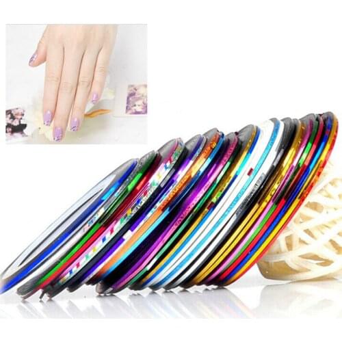 MAOHANG 20pcs/lot Nail Striping Tape Decal For DIY 3D Nail Art Tips Decorations Nail Line Foil Sticker