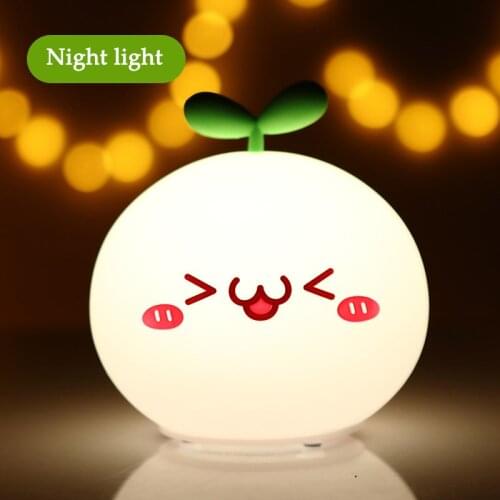 Kawaii Night Light Colorful Soft Kid Bedside Lamp Cute Silicon USB Rechargeable for Bedroom Room Decor Cartoon Night Lamp
