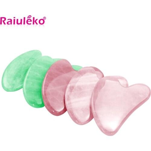 Natural Jade Gua Sha Scraper Board Massage Rose Quartz Jade Guasha Stone Skin Lifting For Face Neck Wrinkle Remover Beauty Care