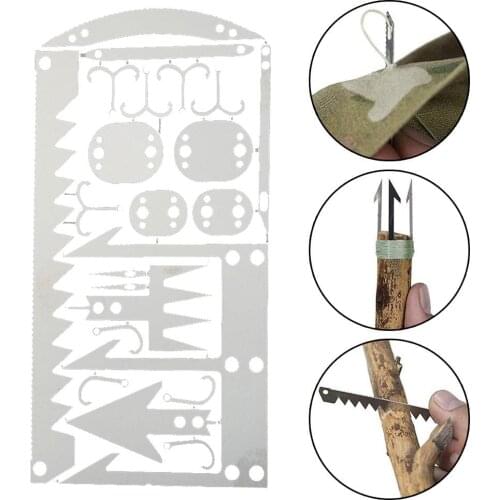 Stainless Steel Portable Fishing Gear Hook Card Outdoor Camping Survival Tool