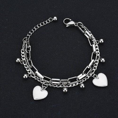 New Ladies Bracelet Bracelet Stainless Steel Bracelet Female Girlfriend Couple Gift Love Heart Bracelet