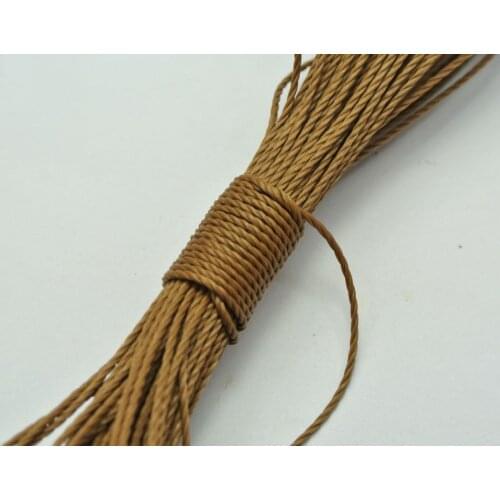 50 Meters Coffee Waxed Polyester Twisted Cord String Thread Line 1mm