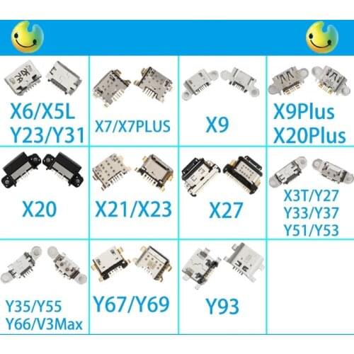 VIVO X6 X5L X7plus X9 X9P X20P X20 X21 X23 X27 USB Charging Connector Data Plug Socket FFC Smartphone Inner Repair Part
