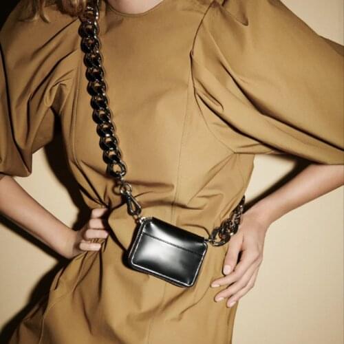 Luxury Women Totes Ins Thick Metal Chain Shoulder Bag Bike Wallet Mini Bag Coin Purse Fashion Women Pack Leather Crossbody Bags