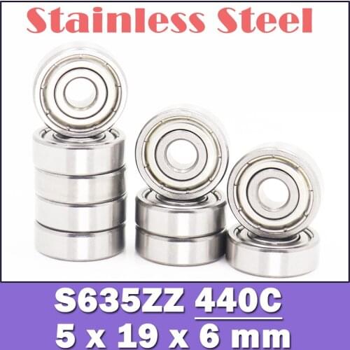 S635ZZ Bearing 5*19*6 mm ( 10 Pcs ) ABEC-1 Grade S635ZZ SS 635 Z Stainless Steel Miniature S635 ZZ Ball Bearings