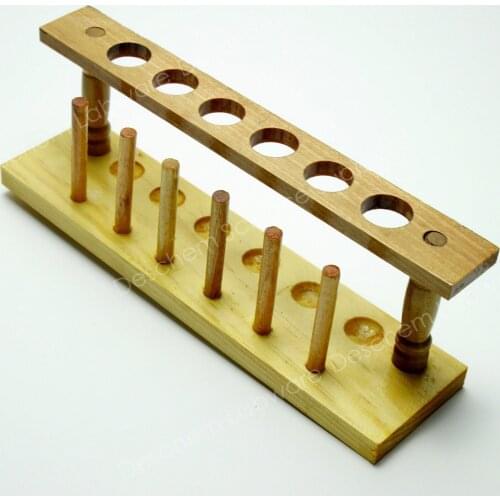 Six Holes,20mm,Wooden Lab Test Tube Rack Holder,Laboratory Support Burette Stand