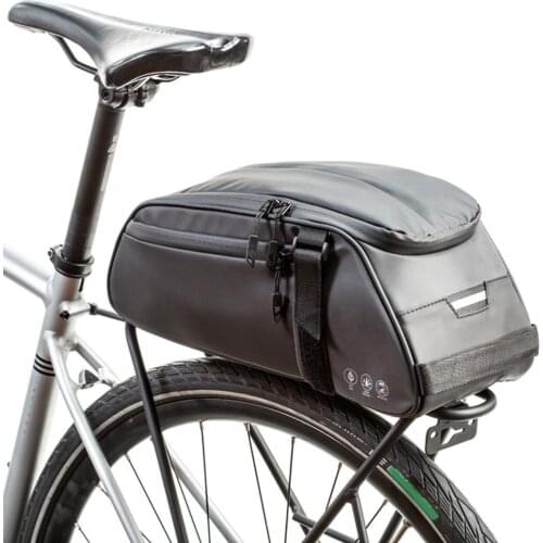 Bike Reflective Rack Bag With 8L Capacity Multi Pocket Water Resistant Large Reflective Surface Bicycle Rear Seat Pannier