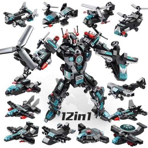 12 in 1 Super Pioneer Robot Deformation Star Warrior Bionicle Hero Model Building Blocks Transformation Bricks technique toys