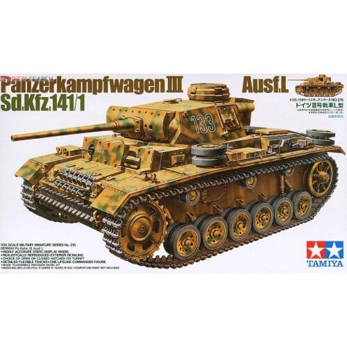 Tamiya 35215 1/35 Model Tank Kit German PzKpfw Panzer III Ausf. L Sd.kfz 141/1