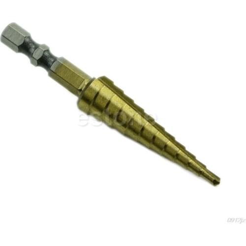 Unique 3-13MM Titanium Coated 11Step Drill 1/4" HSS Hex Shank Tool