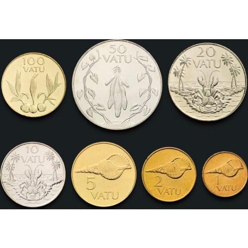 Vanuatu 7 Coin Full Set Genuine Original Coins 100% Real Issuing Collection Coins Unc