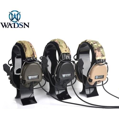 WADSN Tactical Peltor Headphones Communication Version Shooting Headset with Camouflage Headband without Noise Reduction