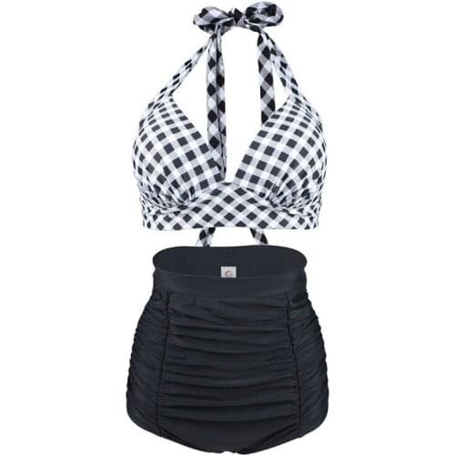 Two-piece split high waist bikini swimsuit straps European and American swimwear swimsuit women