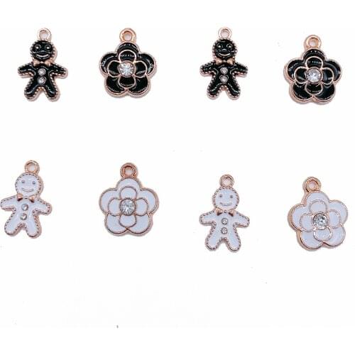 10pcs Peopel Flower Metal Charms Pendant Fit Necklace Bracelet Jewelry Accessories DIY Craft