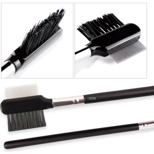 2pcs steel grafting eyelashes comb brush double side eyebrow eyelash Individual comb makeup Tools