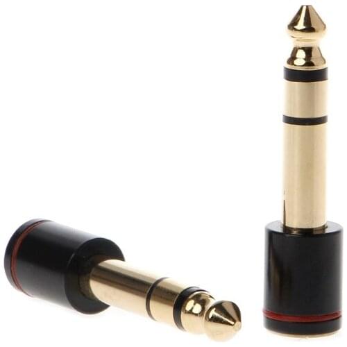 2 Pcs Copper 6.35mm Male Plug To 3.5mm Stereo Female Headphone Jack Audio Adapter