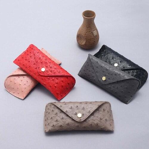 2021 New Sunglasses Case Glasses Box Personalized Glassescase Leather Glasses Case Glasses Cover Ostrich Pattern Glasses Case