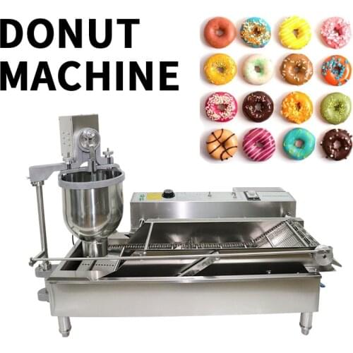 220V Commercial double row electric heating automatic donut machine, electric donuts fryer, stainless steel donut making machine