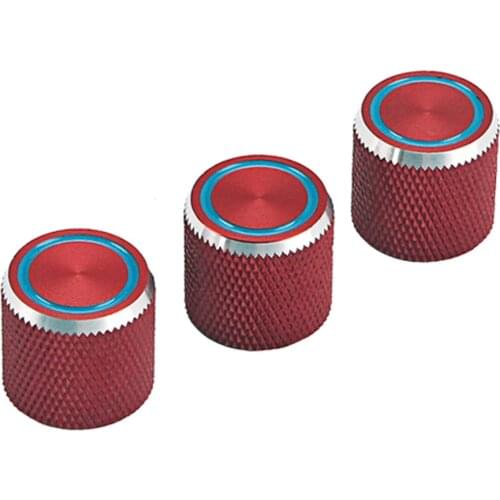 3 Pcs Electric Guitar And Bass Tone And Volume Meatl Electronic Control Knobs Cap