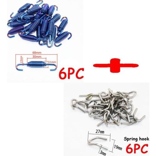 6pcs Hooks Modified motorcycle Accessories Stainless Steel Spring Hook Motorcycle Exhaust Pipe Muffler Springs
