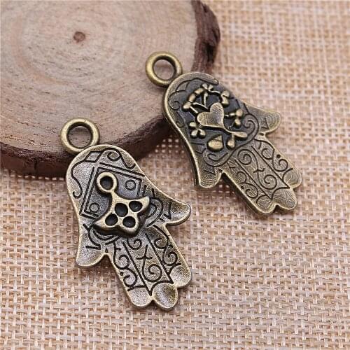 Free shipping 10pcs 41x20mm antique bronze palm charms diy retro jewelry fit Earring keychain hair card pendant accessories