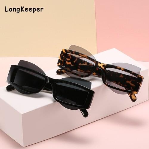 Brand Design Square Sunglasses Women Vintage Leopard Gray Sunglass for Men 2021 Unique Personality Lens Black Trend 90s Eyewear