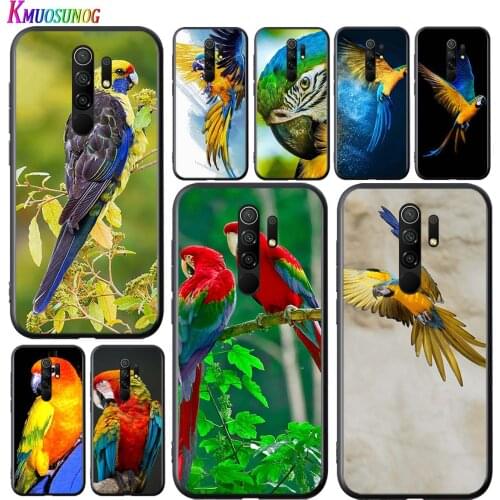 Bird Parrot cockatoos Anti-Fall Cover For Xiaomi Redmi 9A 9C 9 10X K20 Pro 5G S2 8A 8 7A 7 6 6A Black Phone Case
