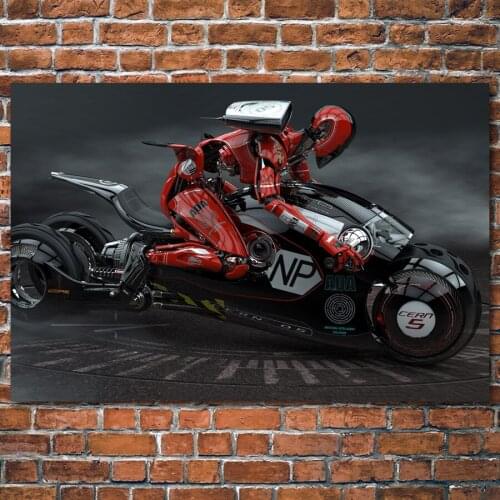Future Motorcycle Decorative paintings Science Fiction Picture Canvas Art Posters and Prints For Room Decor