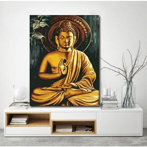 DIY colorings pictures by numbers with Buddha picture drawing painting by numbers framed Home