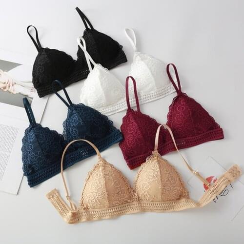Fashion French thin Cup Wireless push up Bra New Sexy Deep V Lace Underwear Womens Bra intimate lingerie bralette underwear
