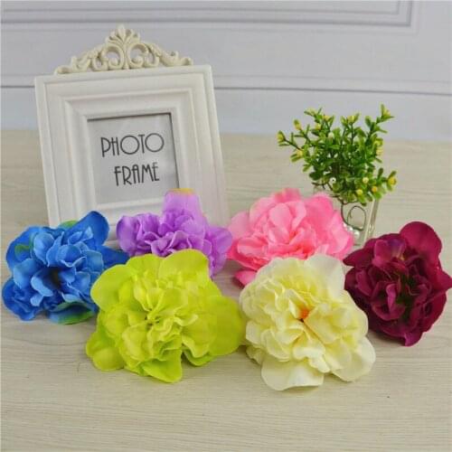 5Pcs High Simulation Core Peony Flower Head Silk Flower DIY Wedding Flower Wall Background Decoration Silk Rose