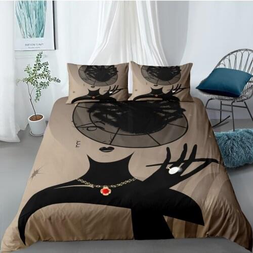 Beautiful Stylish Abstract lady 3D Bedding Sets Woman Jewelry Luxury Duvet Cover Girls King Queen Home Decor Bedclothes Textiles
