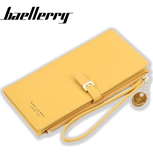 Baellerry Women Long Wallet Many Departments Wristband Female Wallets Clutch Lady Purse Zipper Phone Pocket Card Holder Ladies