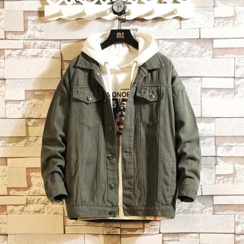 Streetwear mens jeans jacket 2021 spring denim jacket for men solid casual womens denim jacket