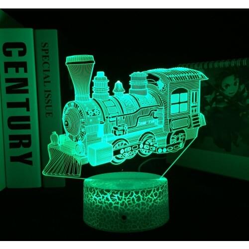 Locomotive Railway Engine LED Night Light for Kids Bedroom Decoration Unique Birthday Gift for Children Study Room Desk Lamp