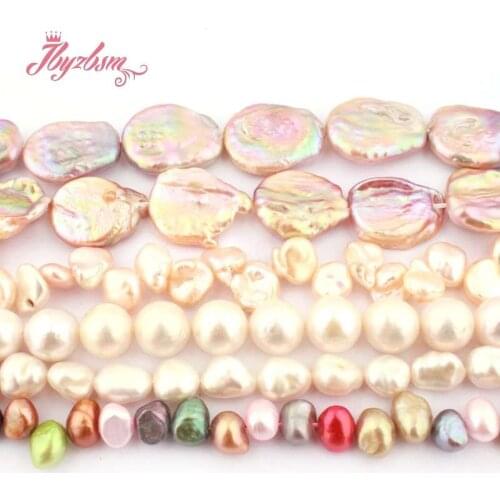 Multicolor Coin Freefrom Beads Natural Freshwater Edsion Stone Beads for Women Jewelry Making DIY Necklace Bracelets Earring 15"