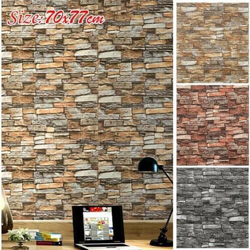1pcs 3D Wall Sticker Imitation Brick Bedroom Decoration Waterproof Self Adhesive Wallpaper For Living Room Kitchen TV Backdrop