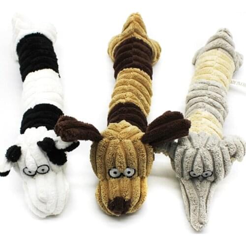 New Lovely Pet Puppy Toys Chew Squeaker Squeaky Plush Sound Cow Elephant Dog Animal Interactive Throwing Toys