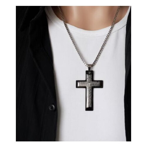 New personality cross mens Europe and America Christian titanium steel pendant necklace