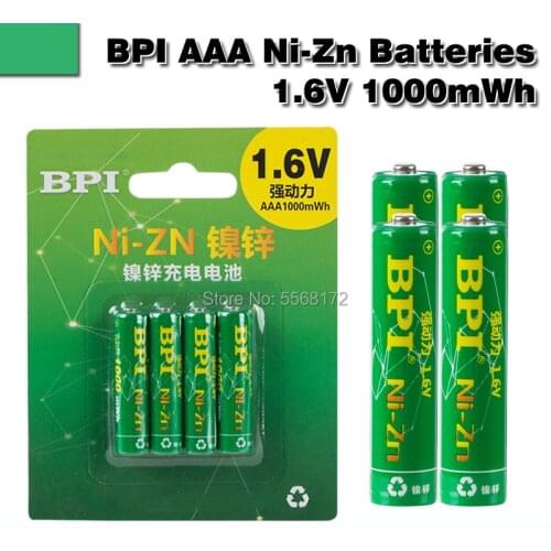 1.6v AAA 1000mWh rechargeable battery nizn Ni-Zn aaa 1.5v rechargeable battery Powerful than Ni-MH Ni-Cd battery